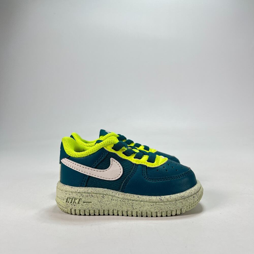 Nike Force 1 Crater Next Nature Bright Spruce Volt Shoes DM1088-300 Kids Size 4C